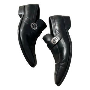 Gucci GG Leather Moccasi Lifford Men's slip on loafers size 10 D 100% authentic